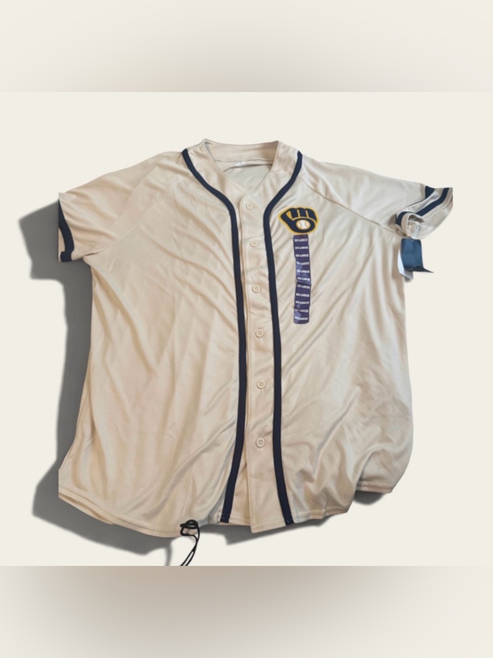 Genuine Merchandise Cream Kids Pajama Top with Navy Trim